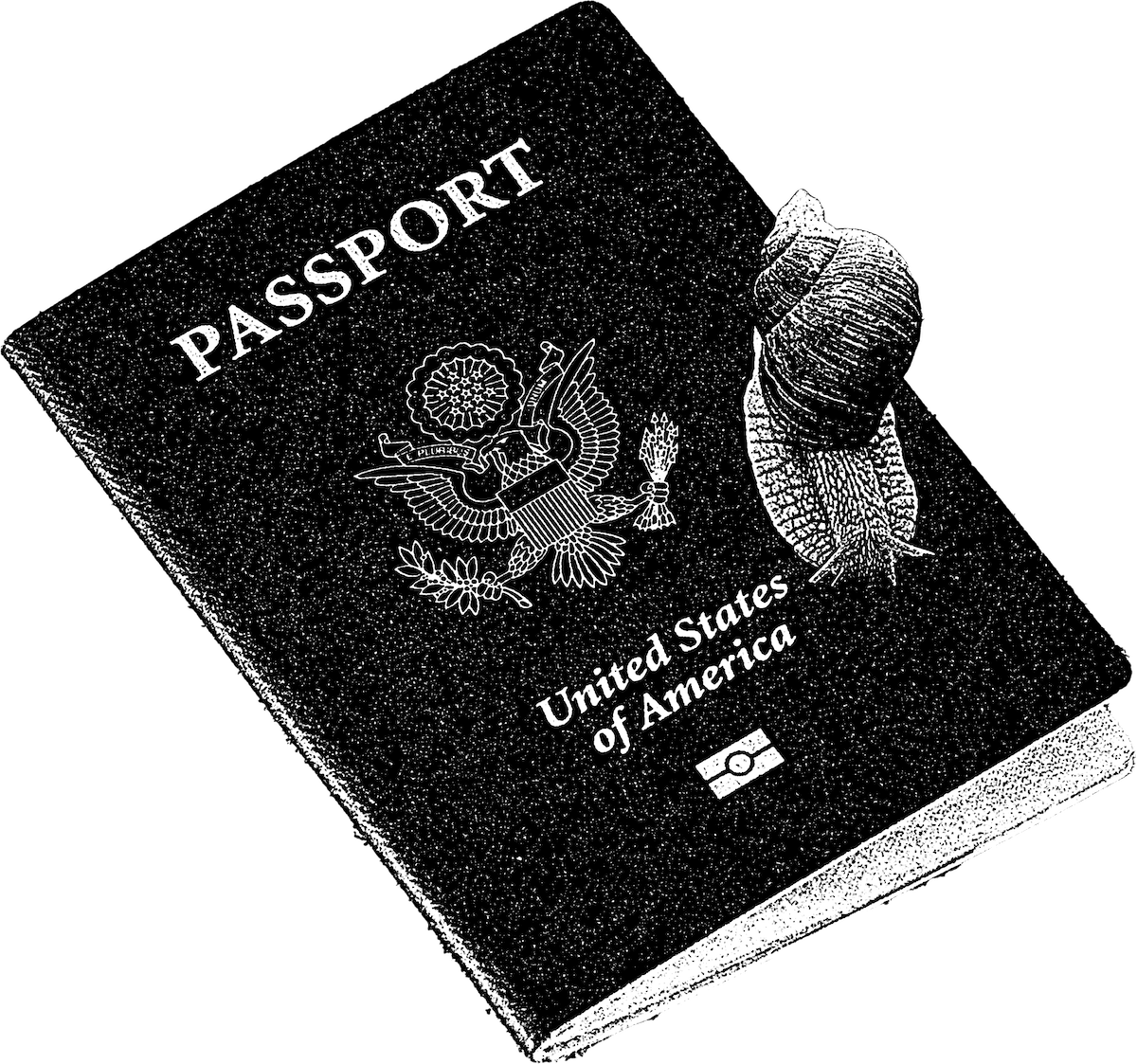 A snail on a passport